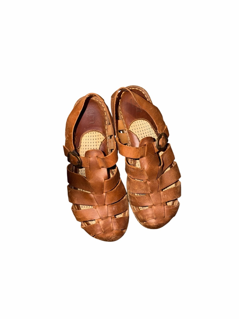 Born Brown Leather Fisherman Sandals Size 9 M